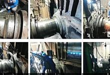 转炉轴承位磨损现场修复